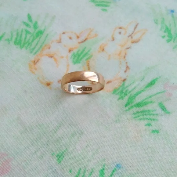 🌙14k Gold Ring Wedding Band - Picture 1 of 8